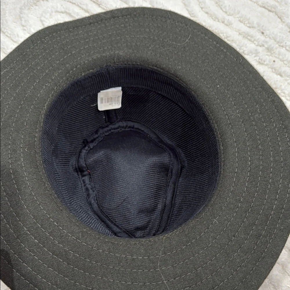 Dark Green Fedora Hat with Brown Band - Picture 4 of 4